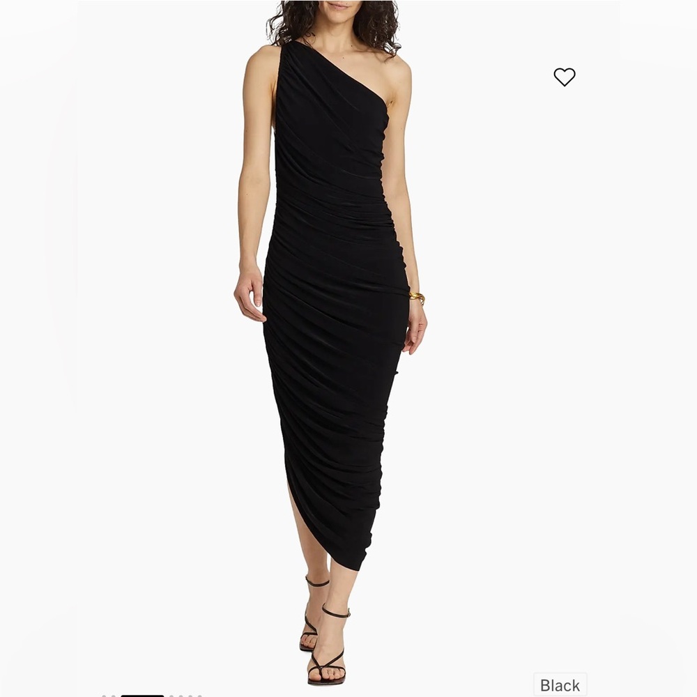 Norma Kamali Black One Shoulder Dress